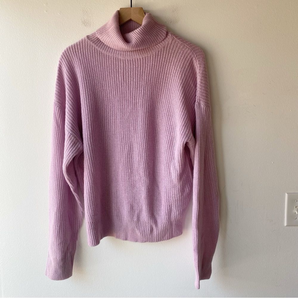 boohoo purple turtleneck pullover long sleeve sweater size l large